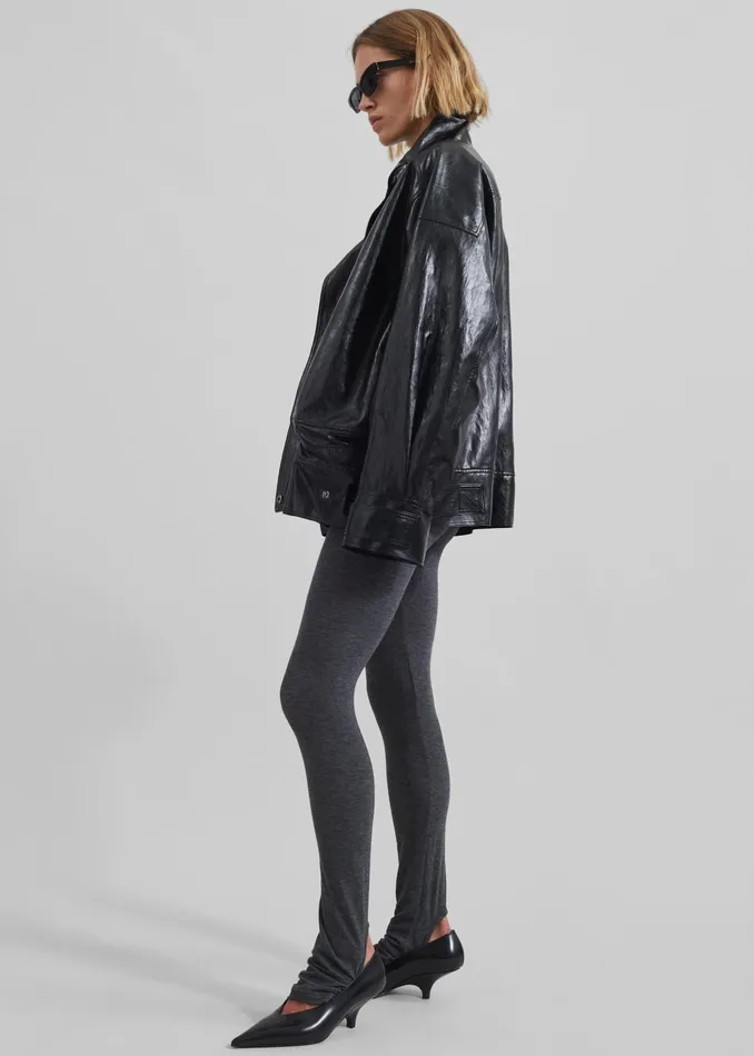 The Frankie Shop Bottoms Women Alondra Leggings 8211 Dark Grey