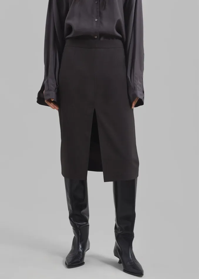 The Frankie Shop Bottoms Women Brooklyn Midi Skirt 8211 Charcoal