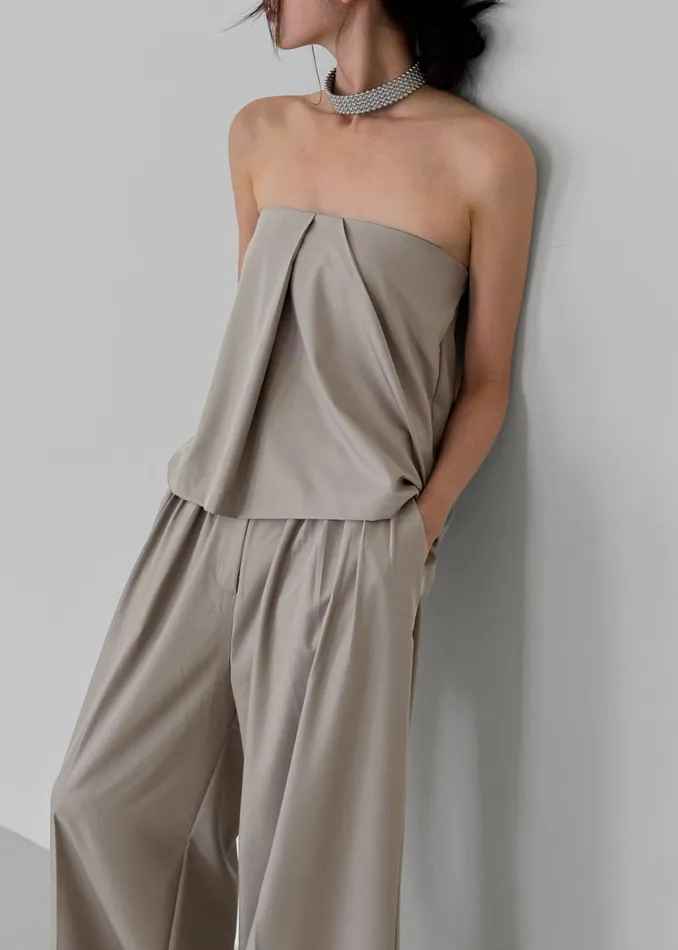 The Frankie Shop Bottoms Women Catalina Pleated Trousers 8211 Grey