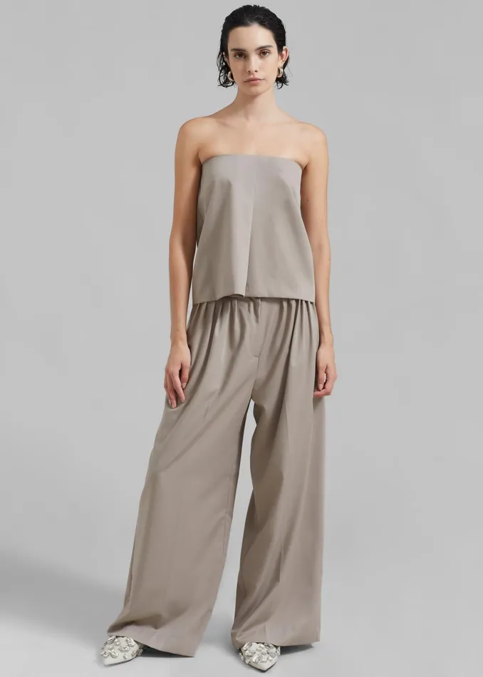 The Frankie Shop Bottoms Women Catalina Pleated Trousers 8211 Grey