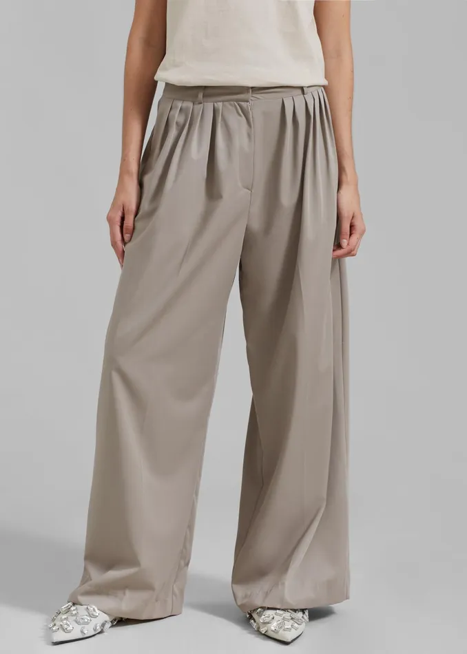 The Frankie Shop Bottoms Women Catalina Pleated Trousers 8211 Grey