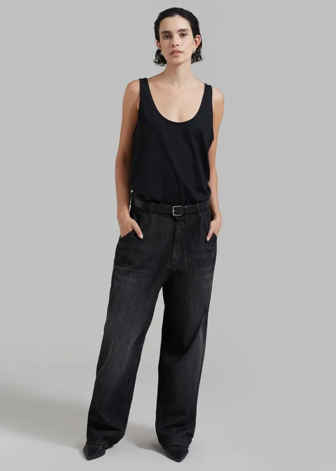 The Frankie Shop Bottoms Women Charleston Oversized Jeans 8211 Grey