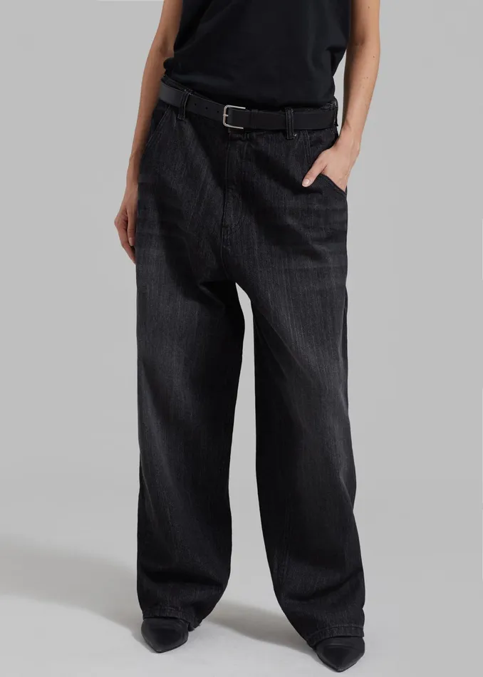 The Frankie Shop Bottoms Women Charleston Oversized Jeans 8211 Grey