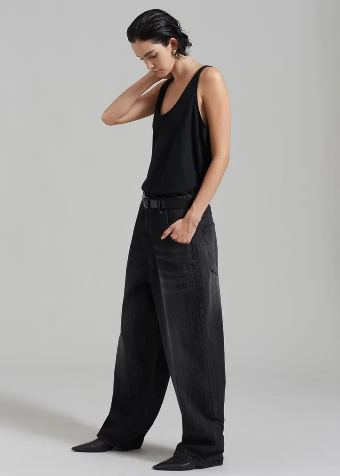 The Frankie Shop Bottoms Women Charleston Oversized Jeans 8211 Grey