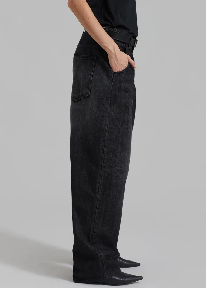 The Frankie Shop Bottoms Women Charleston Oversized Jeans 8211 Grey