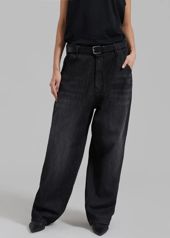 The Frankie Shop Bottoms Women Charleston Oversized Jeans 8211 Grey