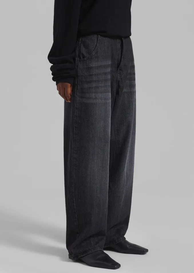 The Frankie Shop Bottoms Women Charleston Oversized Jeans 8211 Grey