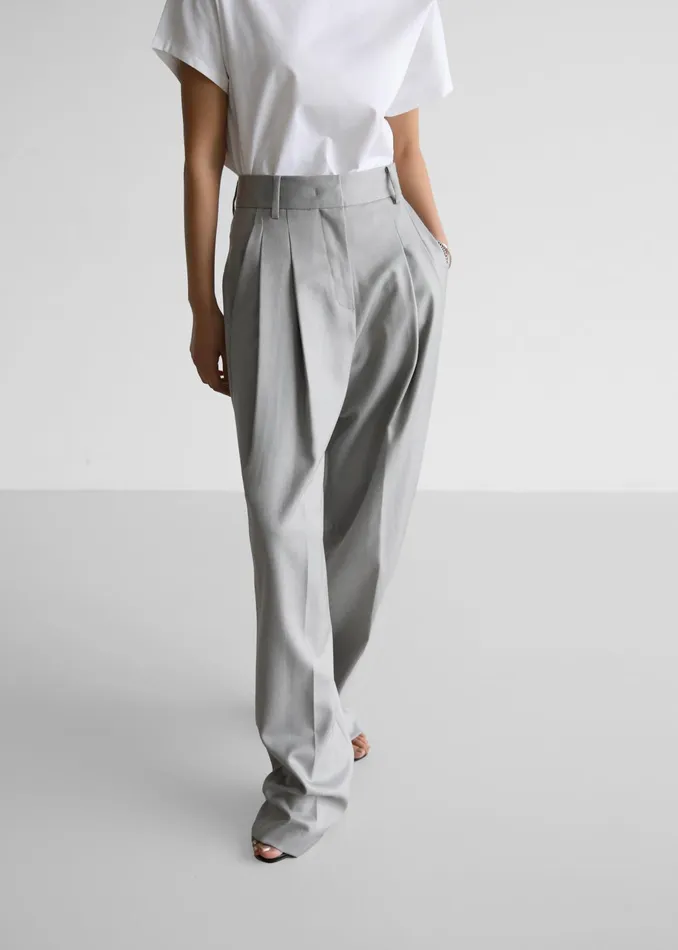 The Frankie Shop Bottoms Women Cooper Pintuck Trousers 8211 Grey