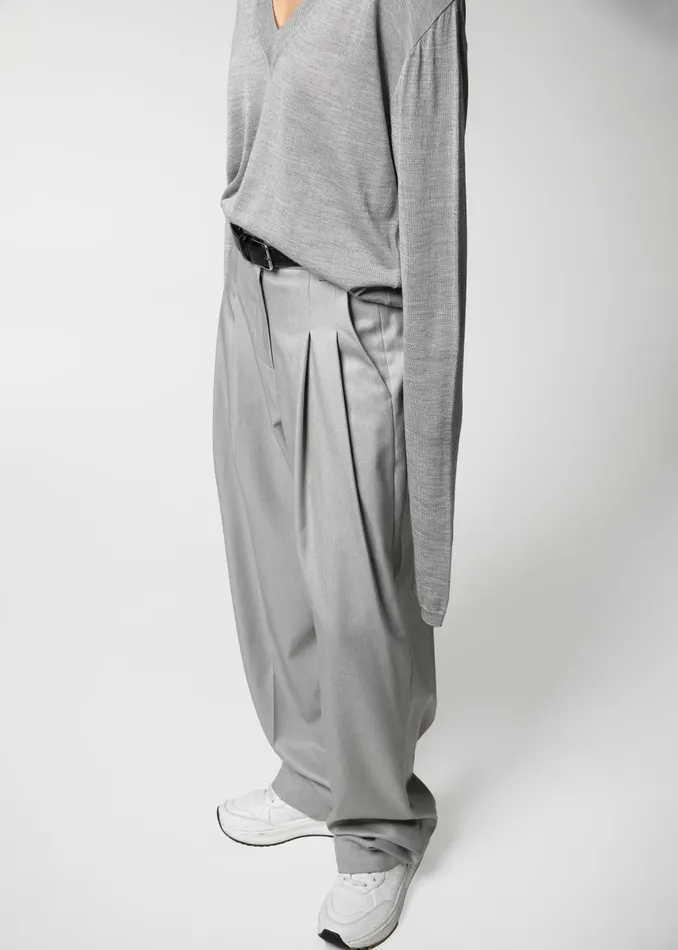The Frankie Shop Bottoms Women Cooper Pintuck Trousers 8211 Grey