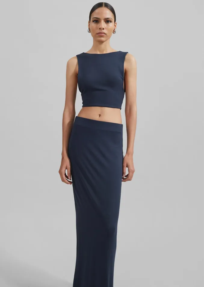 The Frankie Shop Bottoms Women Evangeline Maxi Skirt 8211 Navy