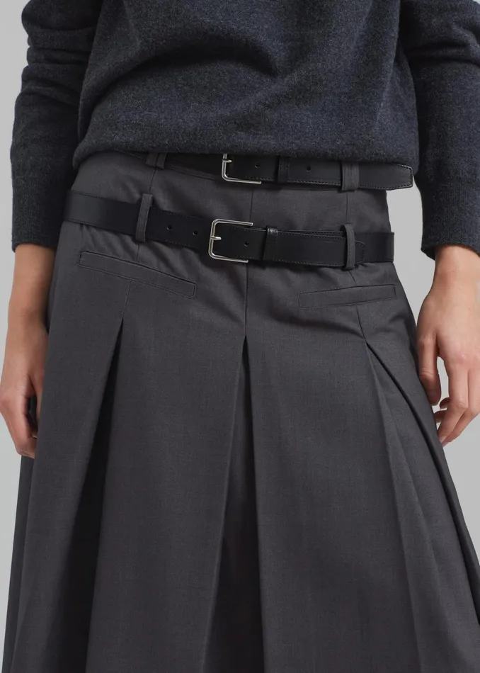 The Frankie Shop Bottoms Women Gisele Pleated Midi Skirt 8211 Grey