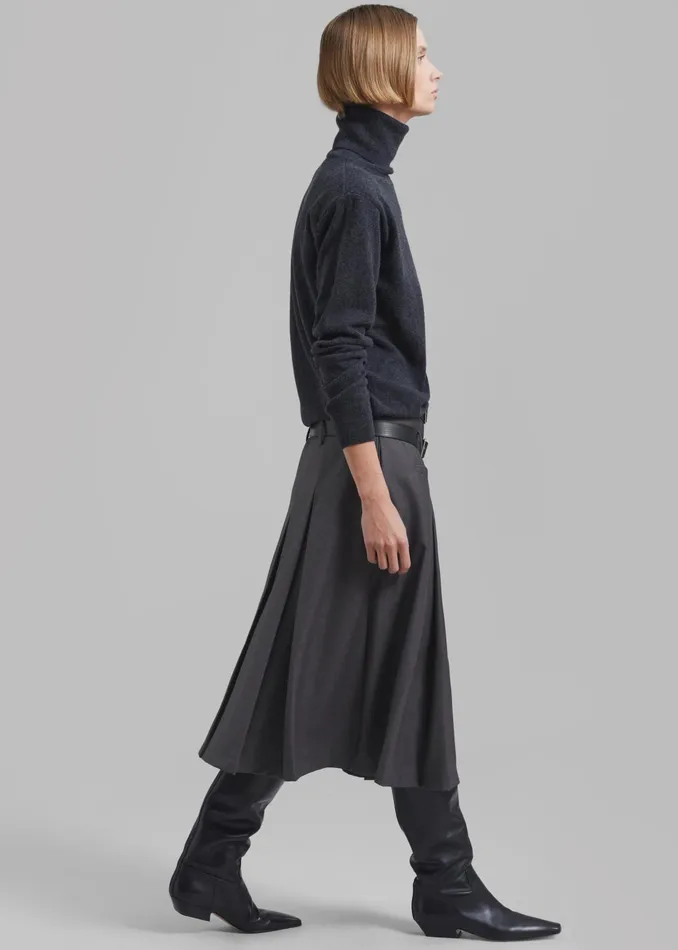 The Frankie Shop Bottoms Women Gisele Pleated Midi Skirt 8211 Grey