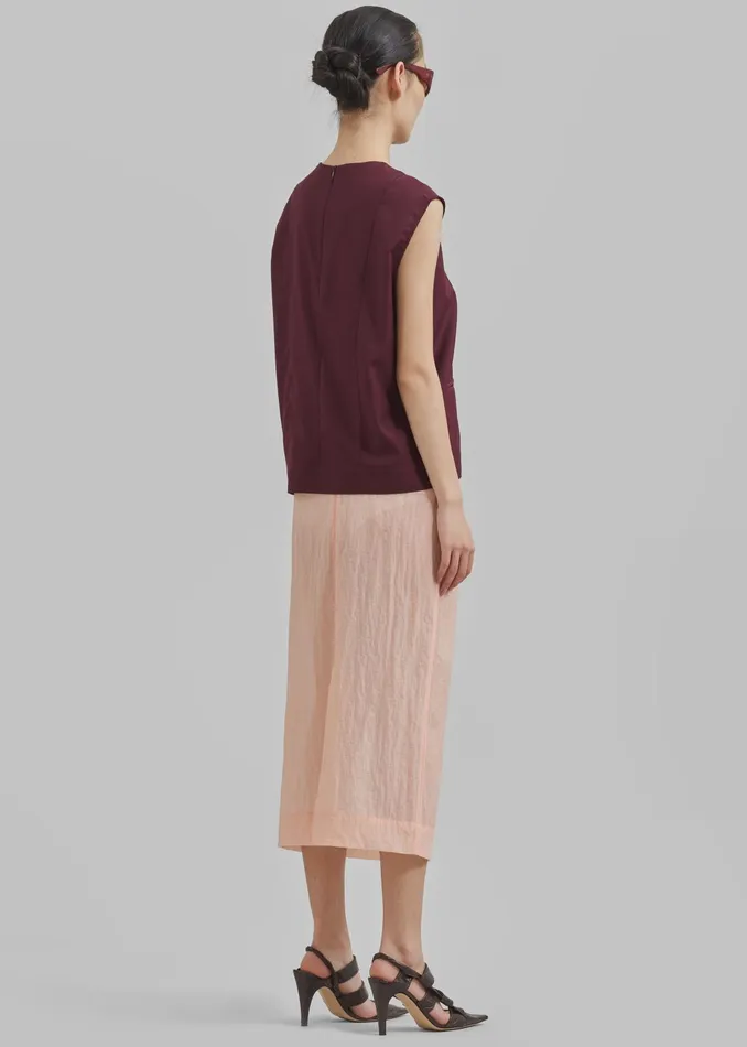 The Frankie Shop Bottoms Women Heidi Semi Sheer Midi Skirt 8211 Pink