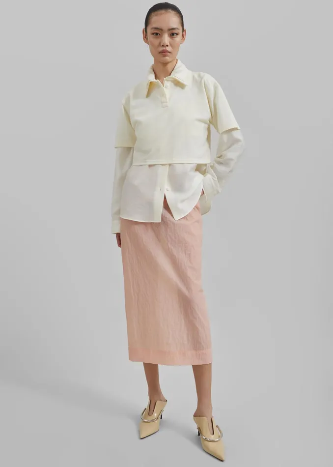 The Frankie Shop Bottoms Women Heidi Semi Sheer Midi Skirt 8211 Pink