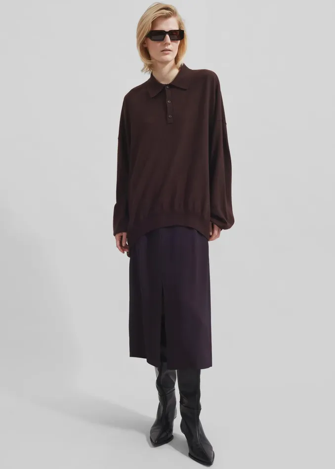 The Frankie Shop Bottoms Women Judy Midi Skirt 8211 Dark Plum