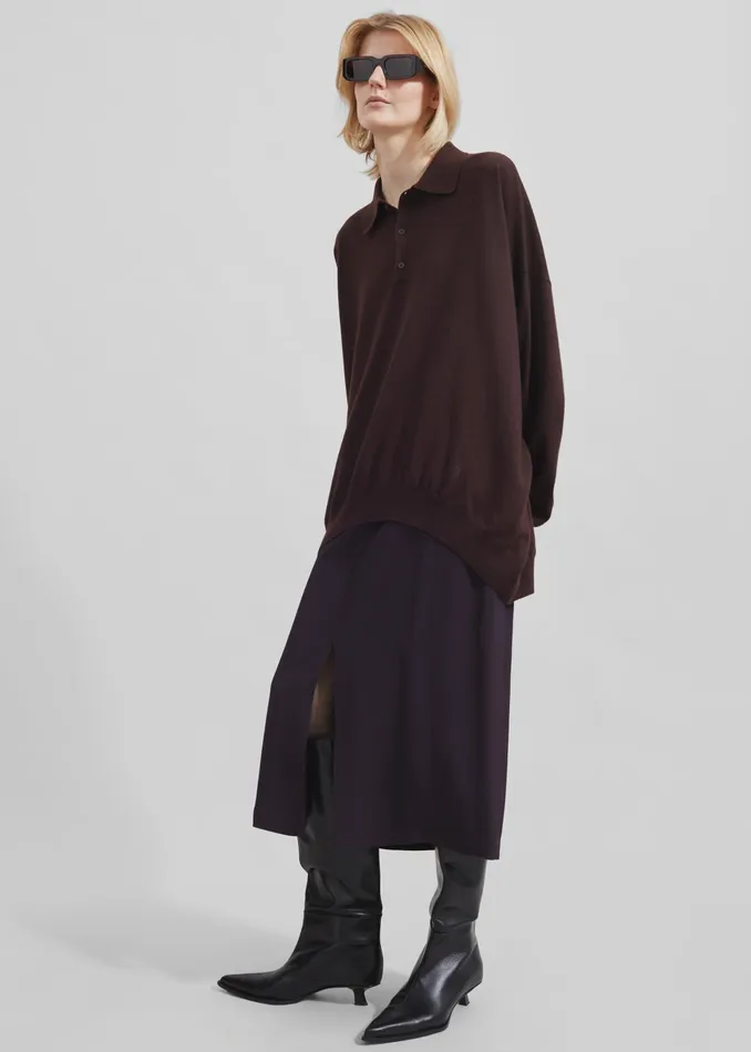 The Frankie Shop Bottoms Women Judy Midi Skirt 8211 Dark Plum
