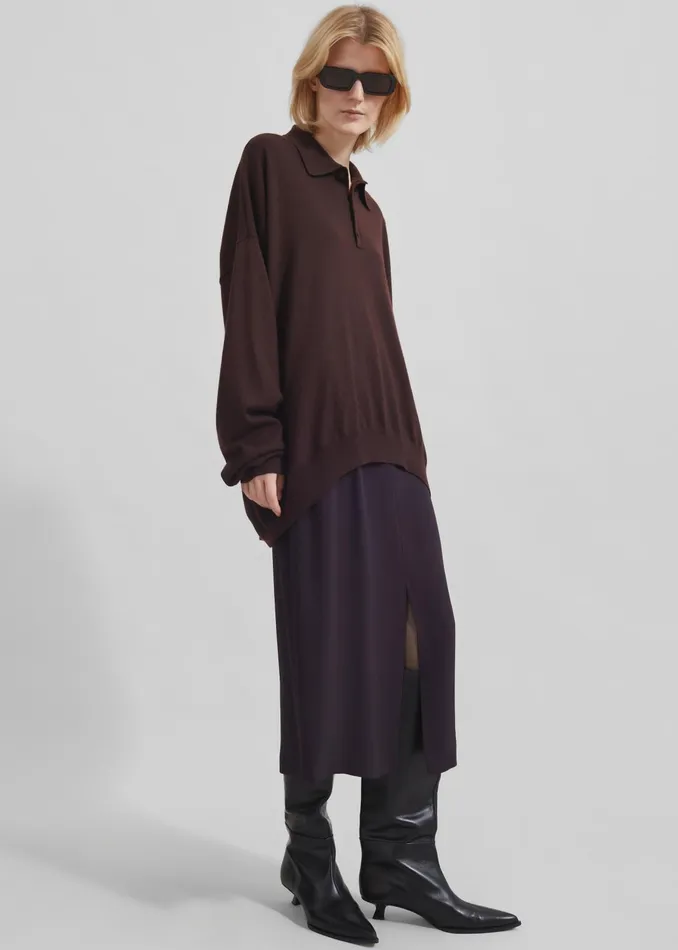The Frankie Shop Bottoms Women Judy Midi Skirt 8211 Dark Plum