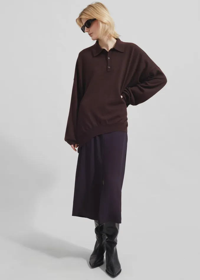 The Frankie Shop Bottoms Women Judy Midi Skirt 8211 Dark Plum