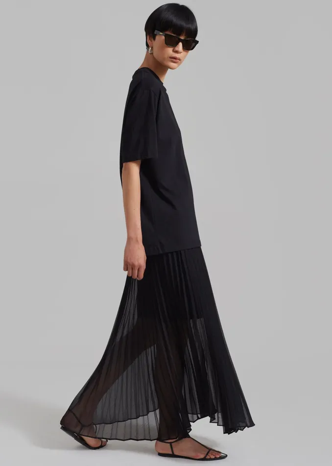 The Frankie Shop Bottoms Women Kaya Pleated Maxi Skirt 8211 Black