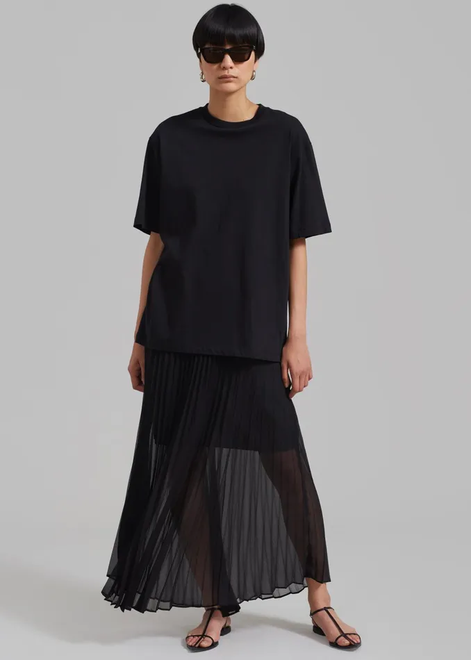The Frankie Shop Bottoms Women Kaya Pleated Maxi Skirt 8211 Black