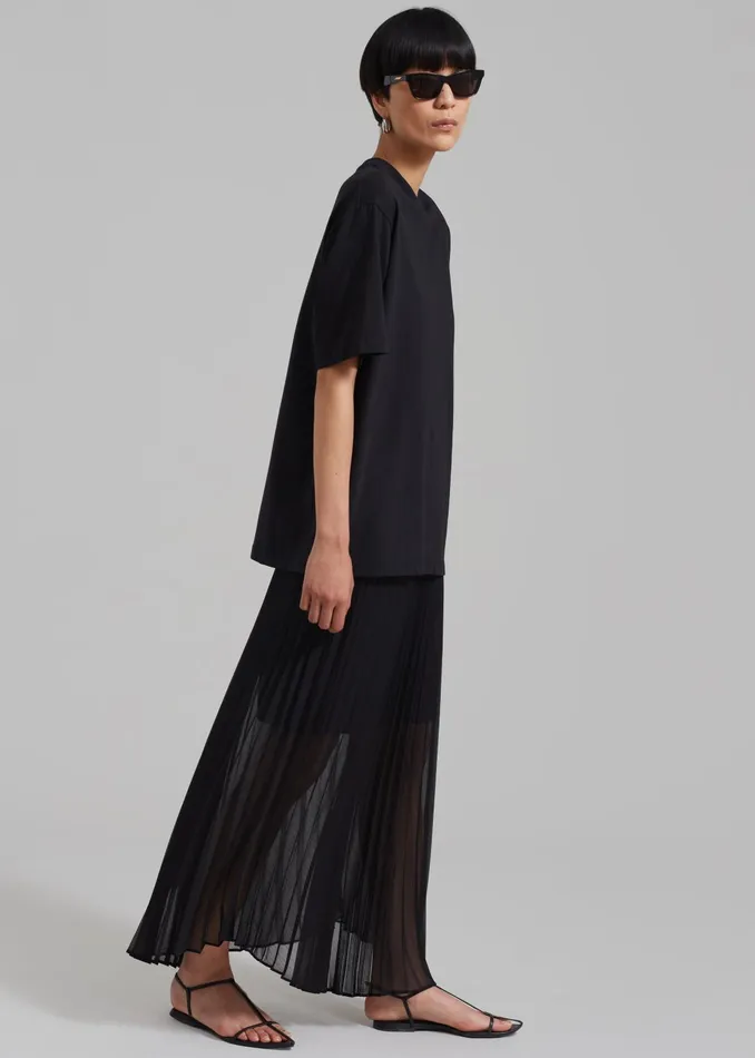The Frankie Shop Bottoms Women Kaya Pleated Maxi Skirt 8211 Black