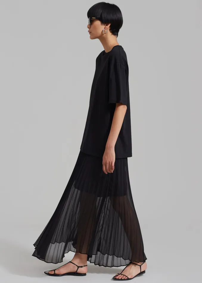 The Frankie Shop Bottoms Women Kaya Pleated Maxi Skirt 8211 Black