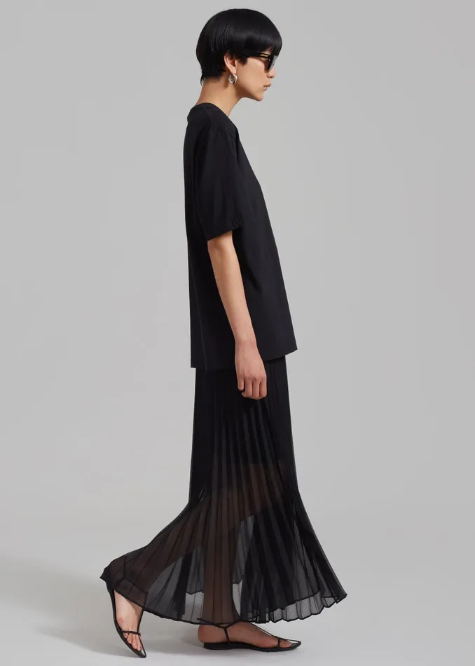 The Frankie Shop Bottoms Women Kaya Pleated Maxi Skirt 8211 Black
