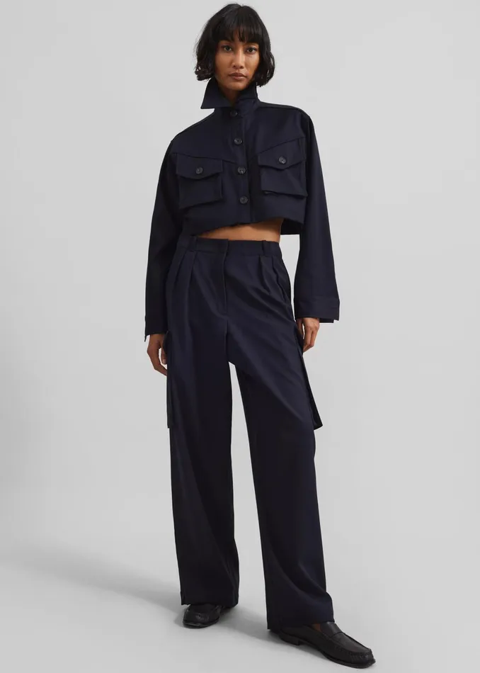 The Frankie Shop Bottoms Women Kiora Cargo Pants 8211 Navy