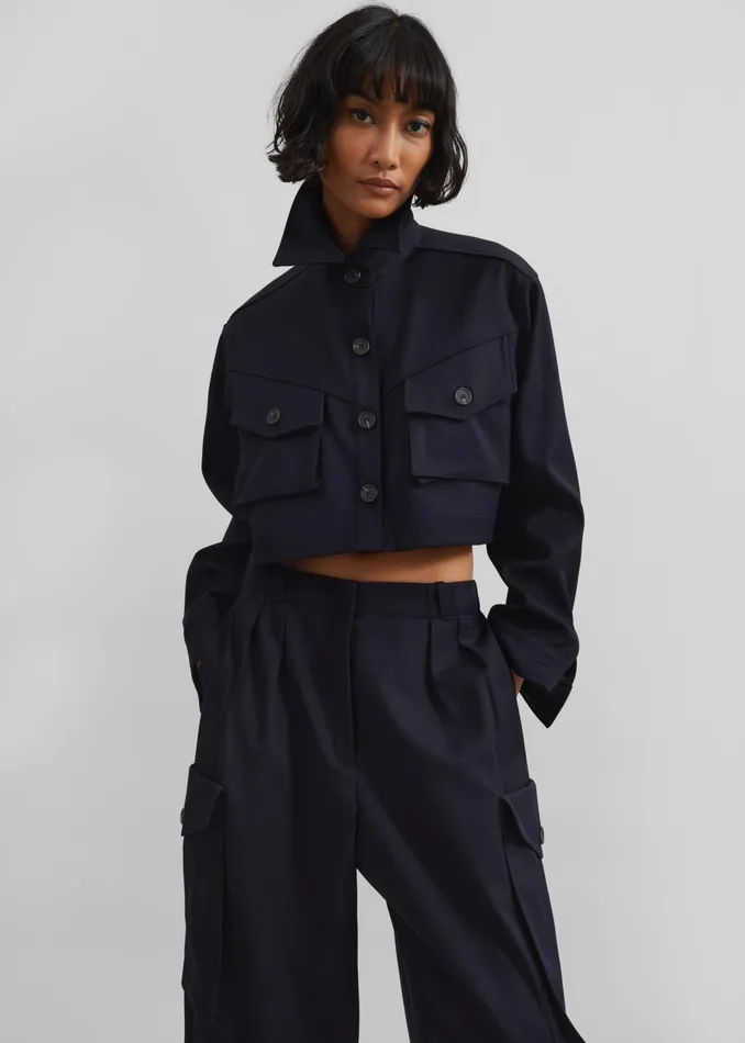 The Frankie Shop Bottoms Women Kiora Cargo Pants 8211 Navy