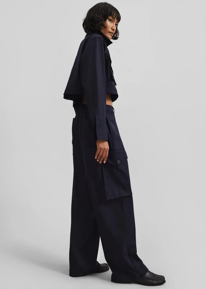 The Frankie Shop Bottoms Women Kiora Cargo Pants 8211 Navy