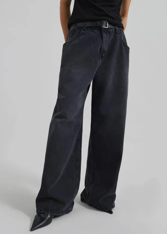 The Frankie Shop Bottoms Women Lexington Jeans 8211 Black Wash