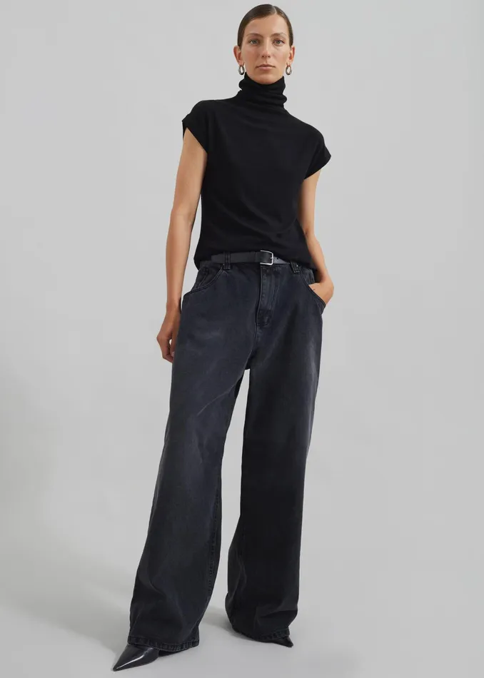 The Frankie Shop Bottoms Women Lexington Jeans 8211 Black Wash