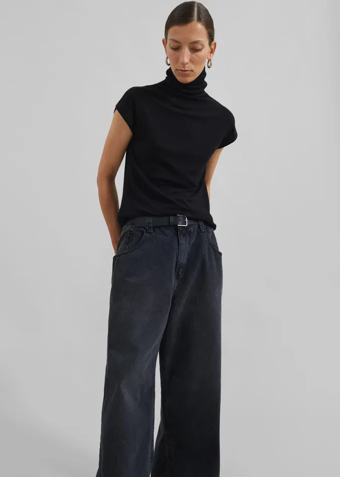 The Frankie Shop Bottoms Women Lexington Jeans 8211 Black Wash