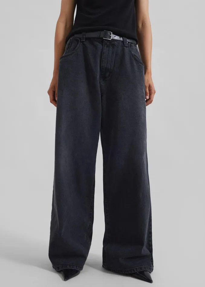 The Frankie Shop Bottoms Women Lexington Jeans 8211 Black Wash
