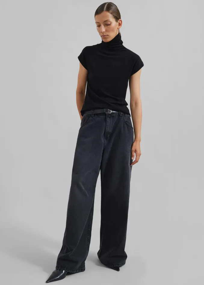 The Frankie Shop Bottoms Women Lexington Jeans 8211 Black Wash