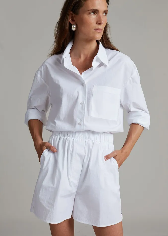 The Frankie Shop Bottoms Women Lui Organic Cotton Boxer Short 8211 White