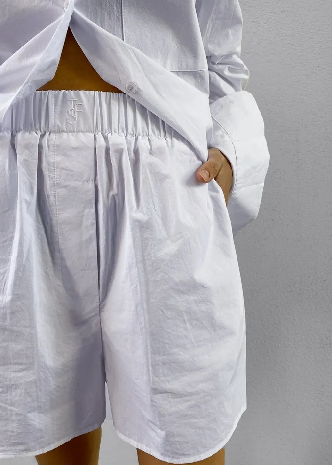 The Frankie Shop Bottoms Women Lui Organic Cotton Boxer Short 8211 White