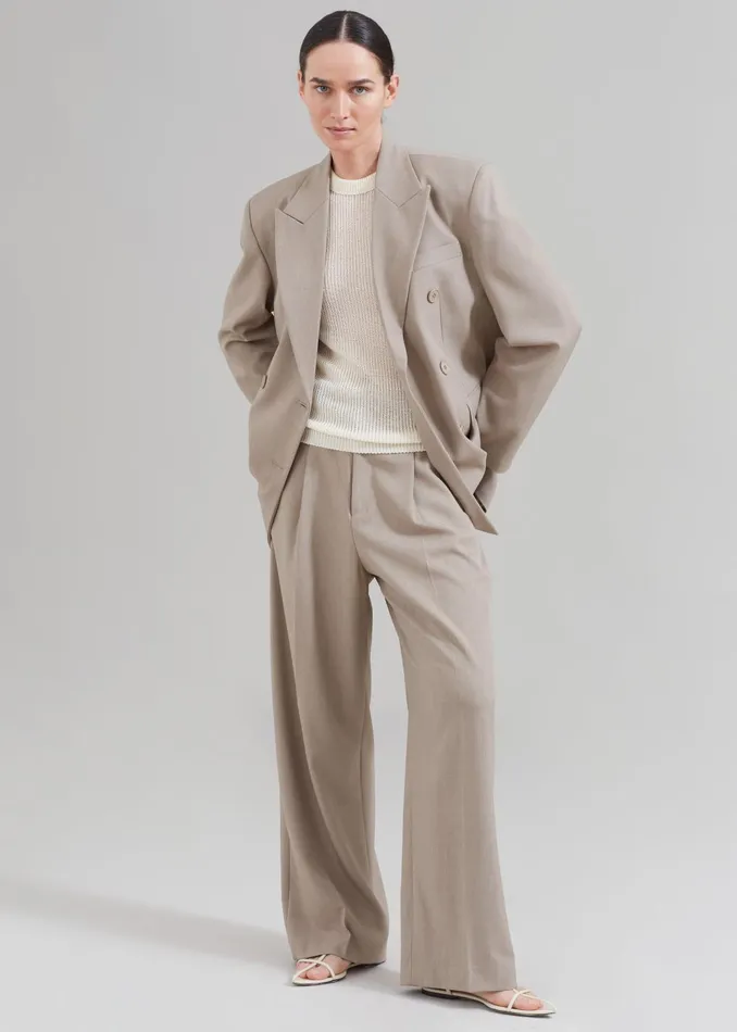 The Frankie Shop Bottoms Women Nessi Pintuck Trousers 8211 Taupe