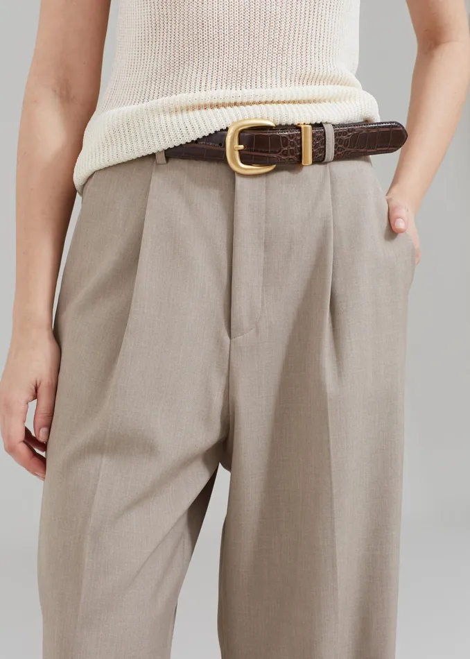 The Frankie Shop Bottoms Women Nessi Pintuck Trousers 8211 Taupe