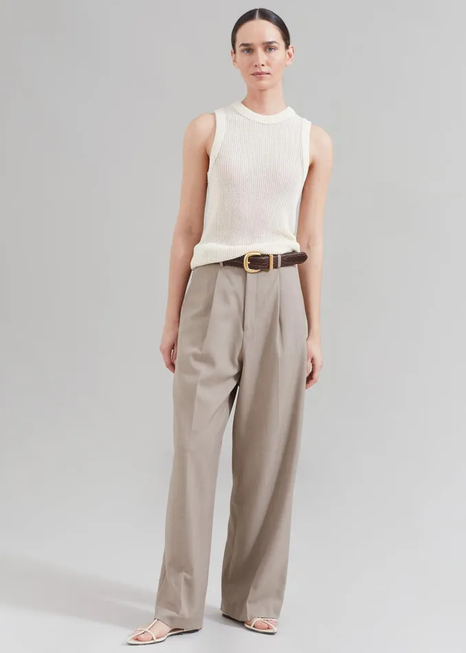 The Frankie Shop Bottoms Women Nessi Pintuck Trousers 8211 Taupe