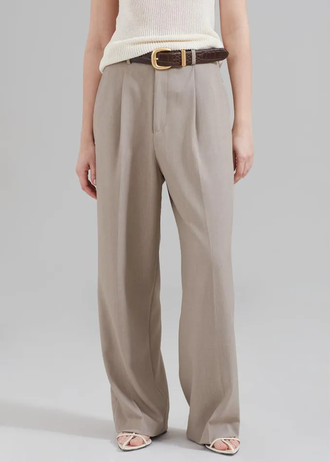 The Frankie Shop Bottoms Women Nessi Pintuck Trousers 8211 Taupe