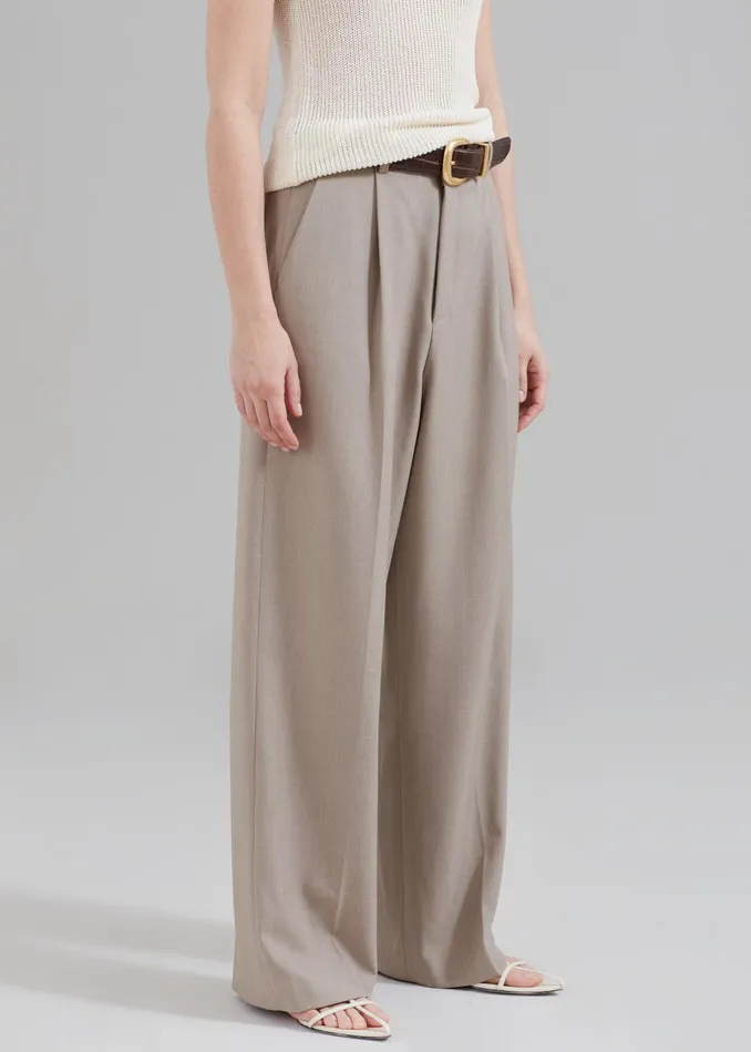 The Frankie Shop Bottoms Women Nessi Pintuck Trousers 8211 Taupe
