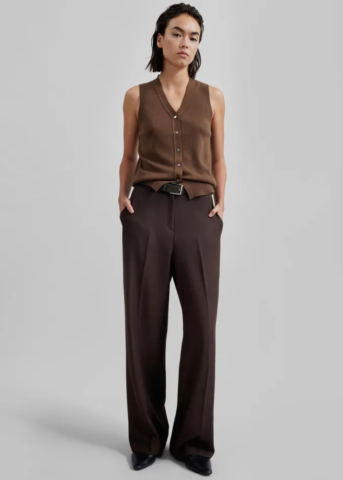 The Frankie Shop Bottoms Women Nisha Pintuck Trousers 8211 Brown