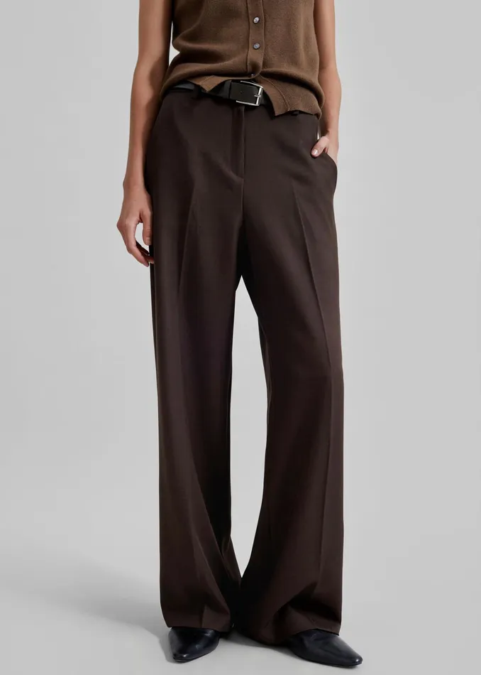 The Frankie Shop Bottoms Women Nisha Pintuck Trousers 8211 Brown