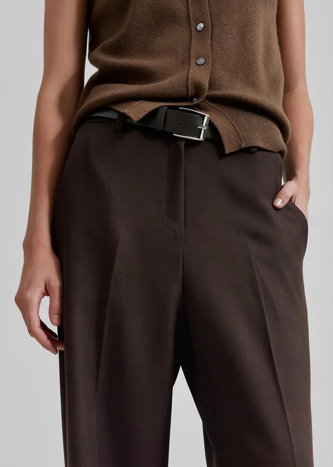The Frankie Shop Bottoms Women Nisha Pintuck Trousers 8211 Brown