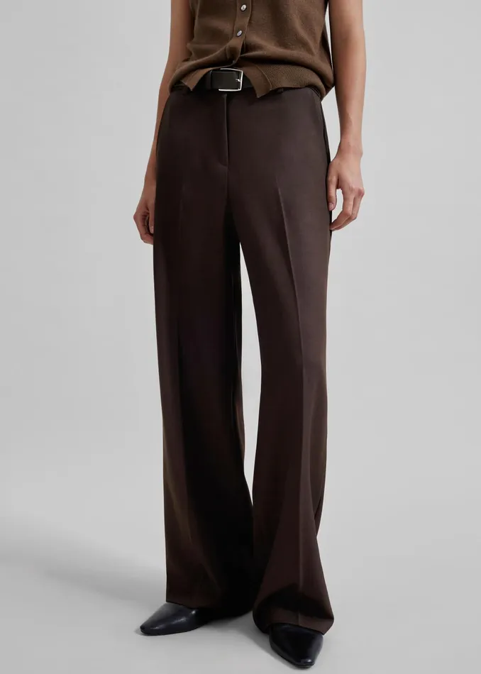 The Frankie Shop Bottoms Women Nisha Pintuck Trousers 8211 Brown