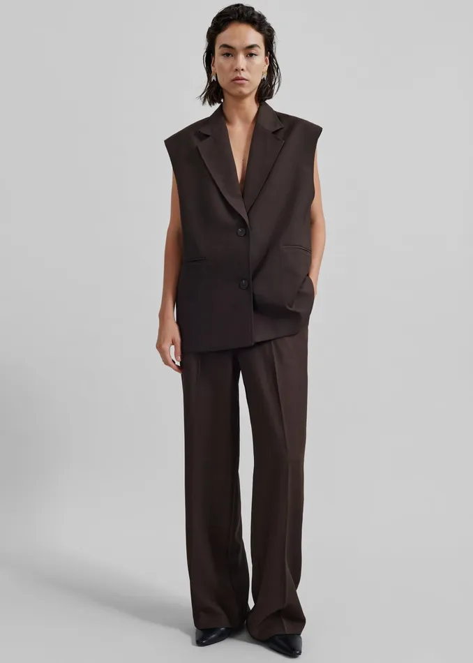 The Frankie Shop Bottoms Women Nisha Pintuck Trousers 8211 Brown