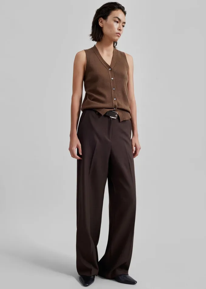 The Frankie Shop Bottoms Women Nisha Pintuck Trousers 8211 Brown