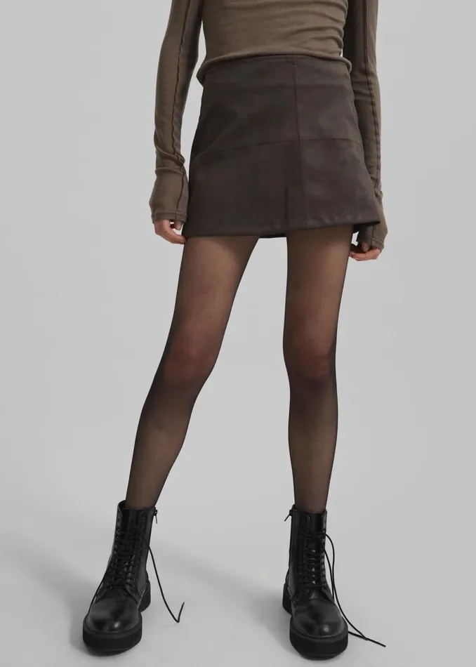 The Frankie Shop Bottoms Women Regina Faux Suede Mini Skirt 8211 Brown