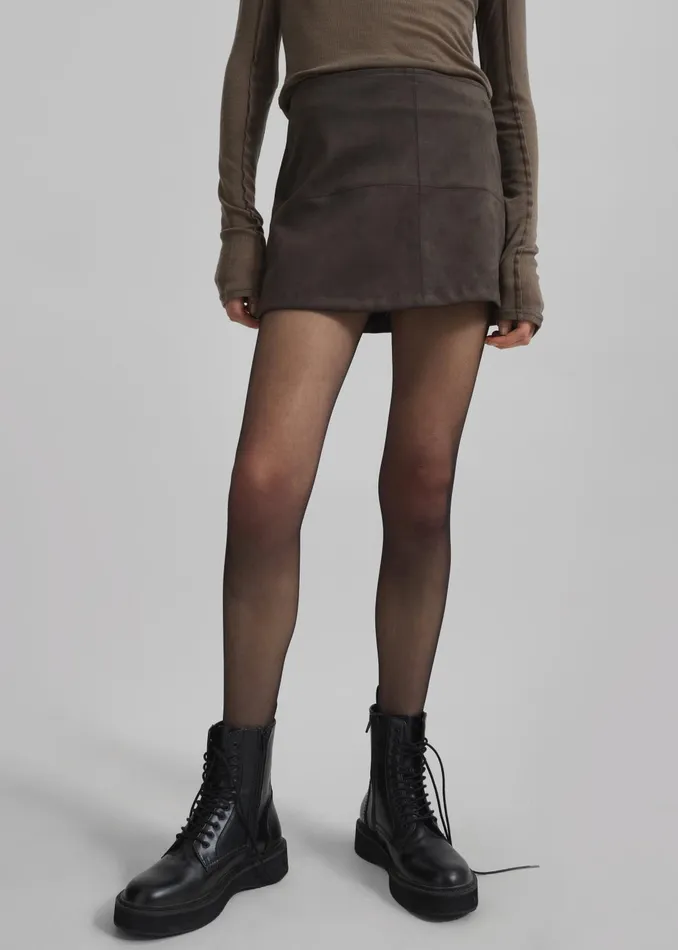 The Frankie Shop Bottoms Women Regina Faux Suede Mini Skirt 8211 Brown